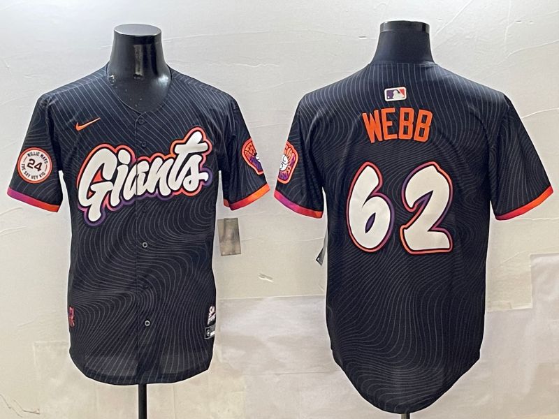 Men San Francisco Giants #62 Webb Black Joint Name Nike 2025 MLB Jersey style 7->san francisco giants->MLB Jersey